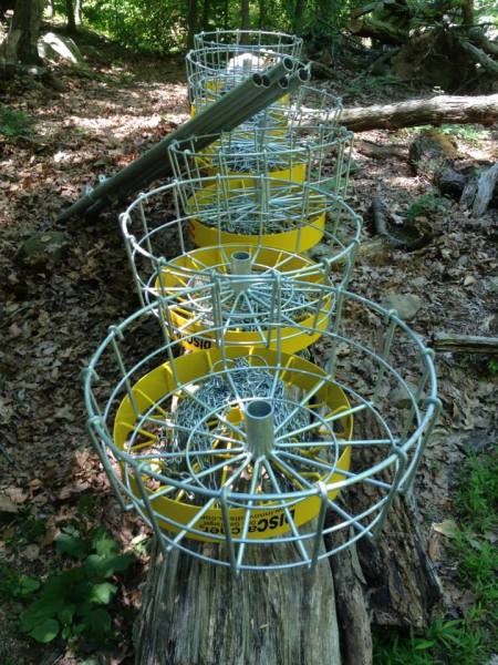 Planting the back baskets